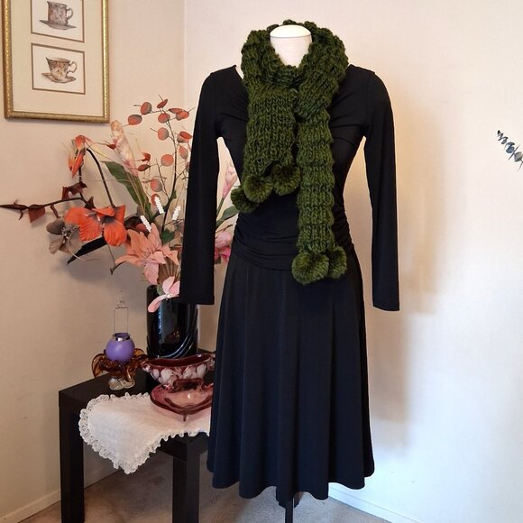 Vintage NEW Buffalo Long Green Cardigan Knit Scarf for Women - Picture 5 of 9